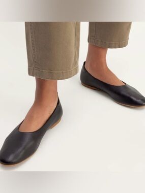 Everlane The Day Glove Black Leather Flats Size 8.5